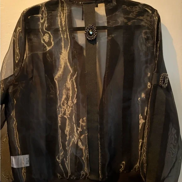 Jane & John by Tricotto Sheer Jacket w Vintage Rhinestones XL - Picture 10 of 14